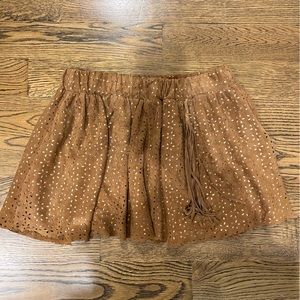 Pencey Suede Perforated Eyelet Mini Skirt